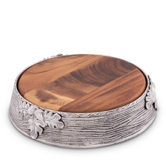 Acorn Oak Leaf Cheese Pedestal